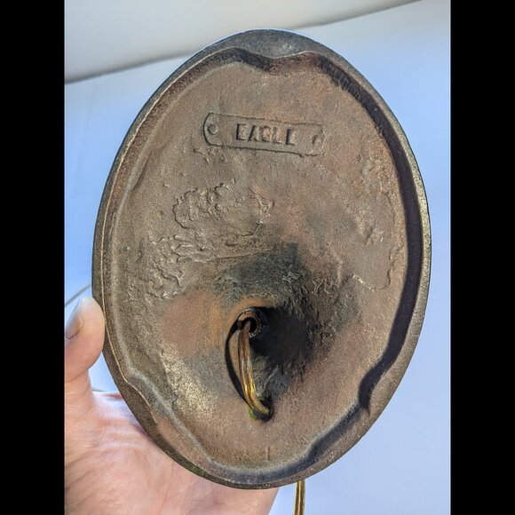 Beautiful Art Deco Cast Iron Goose-neck Table Lamp - Green, Eagle brand no shade - Picture 7 of 10